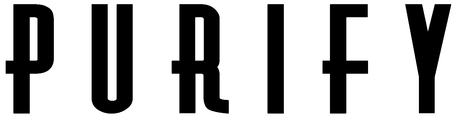 Black PURIFY wordmark logo on a transparent background.